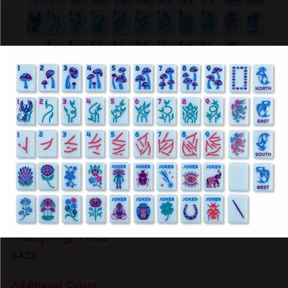 Cornflower Blue Mahjong Tiles - Picture 2 of 4